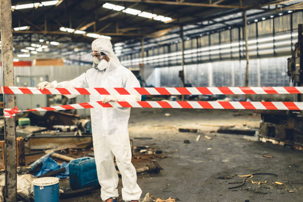 Professional Biohazard Cleanup technician working in Robbinsville, NJ
